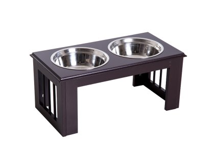 Miska na krmení pro psy z nerezové oceli, hnědá, 58,4 x 30,5 x 25,4 cm