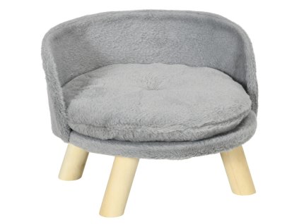 Pohovka pro kočky měkká s pratelným polštářem, světle šedá (kočka do 4 kg a 30 cm)