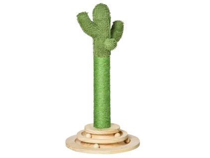 Škrabadlo pro kočky, vzhled kaktus, zelené, 60 cm