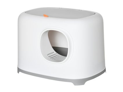 Kočičí záchod přenosný s víkem a lopatkou, bílý