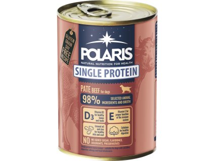 400g Polaris Single Protein Paté konzerva pro psy hovězí