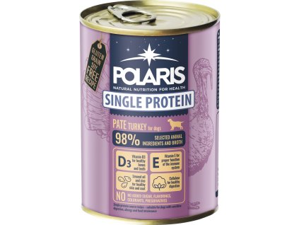 400g Polaris Single Protein Paté konzerva pro psy krůtí