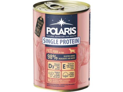 400g Polaris Single Protein Paté konzerva pro psy vepřová