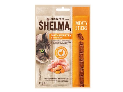 15g Shelma Snack masové tyčinky s drůbežím a kurkumou
