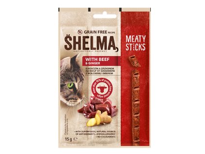 15g Shelma Snack masové tyčinky s hovězím a zázvorem