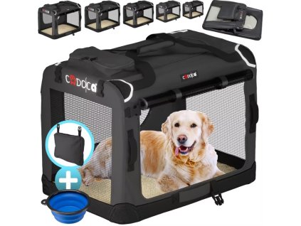 Skládací cestovní box pro psy XL, antracitový