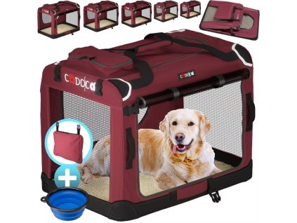 Skládací cestovní box pro psy XXXL, červený