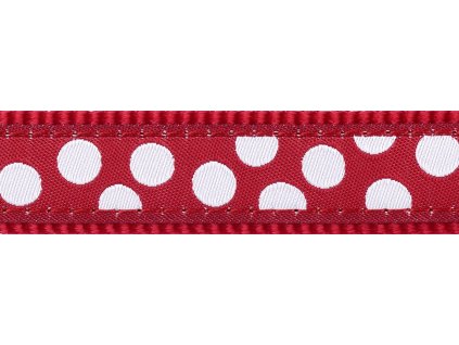 Vodítko přepínací – Červené s bílými puntíky