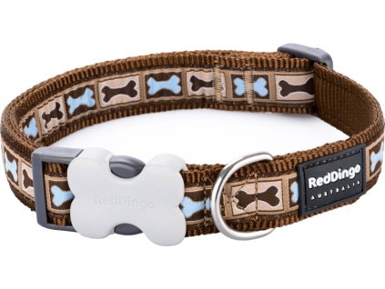 Obojek – Hnědý, motiv kostiček