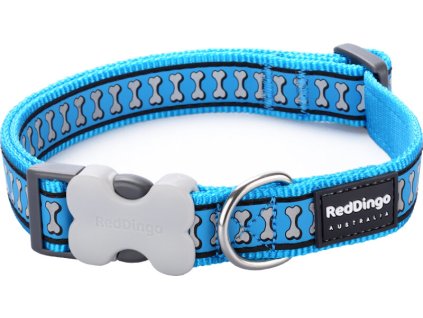 Obojek reflexní – Tyrkysový, motiv kostiček