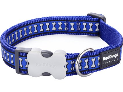 Obojek reflexní – Navy modrý, motiv kostiček