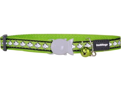 Obojek reflexní – Limetový, motiv rybiček