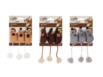 Plyšová myška 3 ks – se šantou