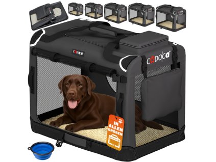 Skládací cestovní box pro psy XXL, antracitový
