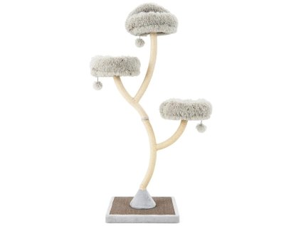 Odpočívadlo a škrabadlo pro kočky ve tvaru stromu, šedé, výška 178 cm