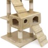 Odpočívadlo a škrabadlo pro kočky se 3 vyhlídkami, 2 domečky, béžové, výška 175 cm