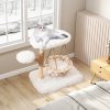 Odpočívadlo a škrabadlo pro kočky s houpačkou, bílé, výška 66 cm