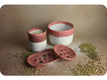 DESIGNOVÁ KERAMICKÁ KOLEKCE růžová komplet