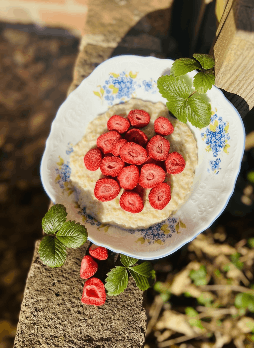 Ovesná kaše s lyofilizovaným ovocem