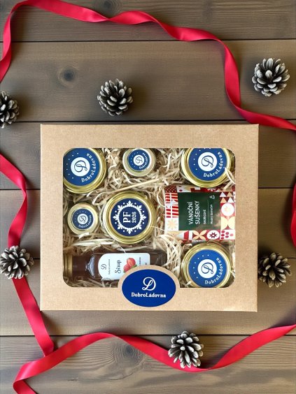 Vánoční krabička Dobroládovna sušenky Modrý domeček