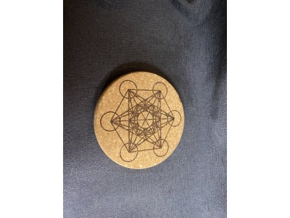 Podtácek z korku - metatronova krychle