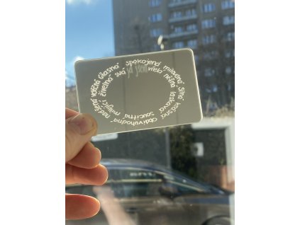 Dámské motivační zrcátko na šířku ("hranatá vizitka") bez pilníku