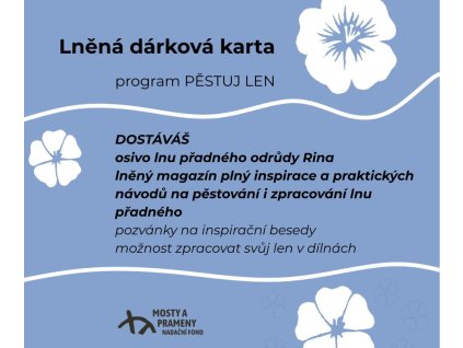 Lněná dárková karta