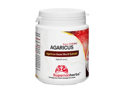 Agaricus SUPER STRONG kaps. 500 mg, 90 ks 100% čistý extrakt, Superionherbs