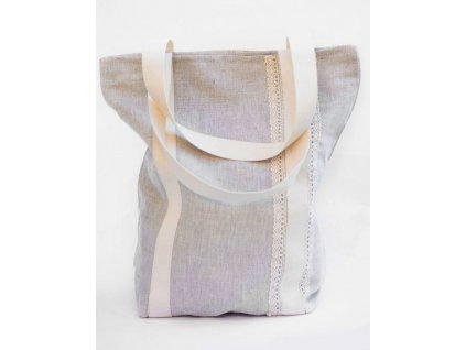 Ľanová taška s krajkou