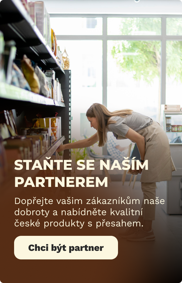 banner - Staňte se naším partnerem - obrázek osoby nakupující v prodejně