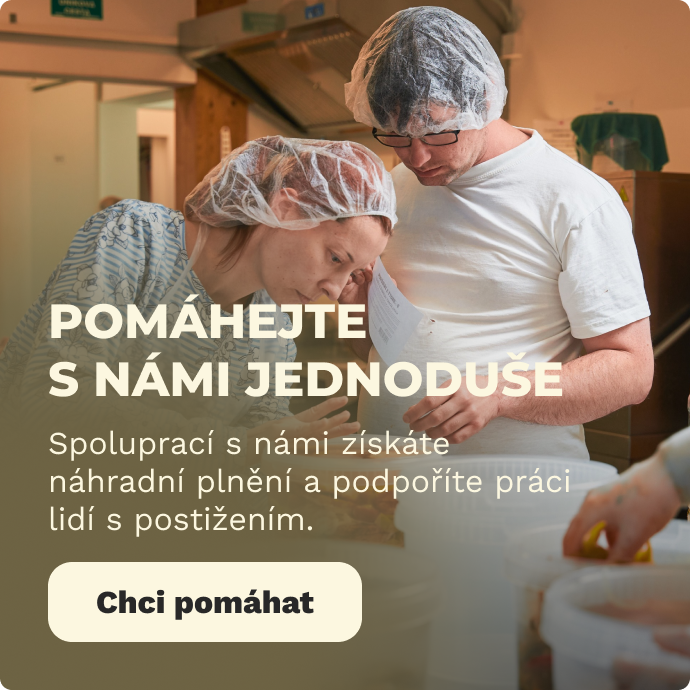 banner - Pomáhejte s námi jednoduše - obrázek z dílny s pracujícími osobami