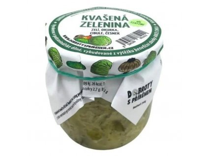 Kvašená zelenina - ZELÍ, OKURKA, CIBULE, ČESNEK 340g
