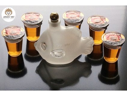 ORIGINÁLNÍ SKLENĚNÁ DÁRKOVÁ LÁHEV - NEJLEPŠÍ RYBÁŘ - S ALKOHOLEM BOŽKOV ORIGINÁL 37,5%