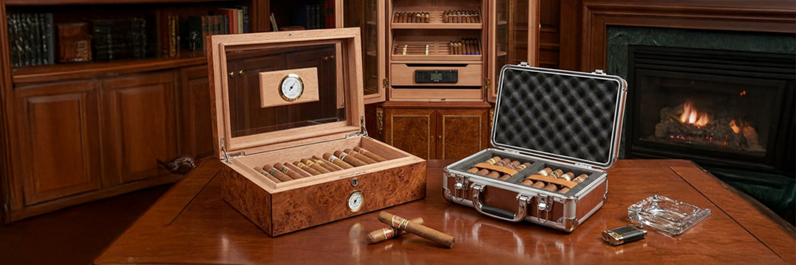 Druhy humidorů a jejich výhody: cestovní, stolní, elektrické a další