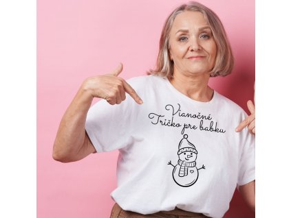 tričko vianoce babka snehuliak