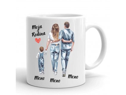 rodinný hrnček mama otec syn