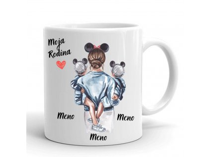 hrnček rodinny mama dvaja chlapci minie