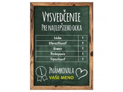 Vysvedčenie otec (zelená) 1