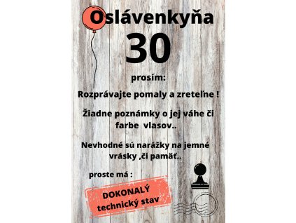 tabulka 30 pre ženu