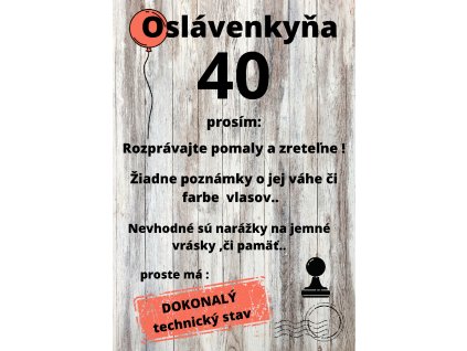 tabulka 40 pre ženu