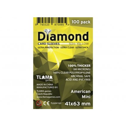 20675 1 tlama games obaly na karty diamond yellow american mini 41x63 mm