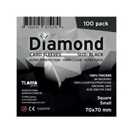 25754 tlama games obaly na karty diamond black square small 70x70 mm