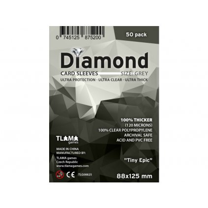 37798 tlama games obaly na karty diamond grey tiny epic 88x125 mm