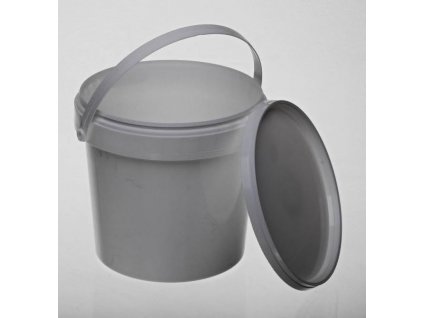 Kelímek / kbelík s víčkem 1,1l, ucho, bílá - kulatý