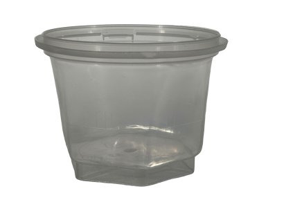 Kelímek 270ml, transparent + víčko, šestihran