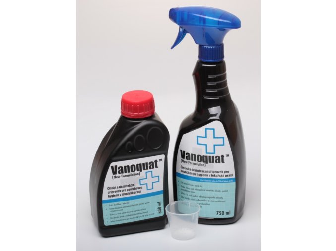 Čistící a dezinfekční přípravek Vanoquat - koncentrát 600ml + dávkovač spray na 750ml