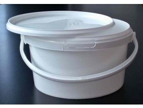 Kbelík s víkem 3,5l bílý - kulatý