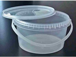 Kbelík s víkem 3,5l transparent - kulatý