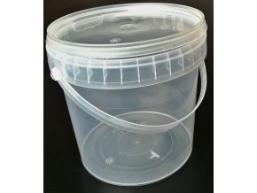 Kelímek / kbelík s víčkem 1,1l, ucho, trasparent - kulatý