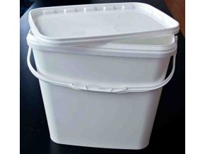 Kbelík s víkem 11,2l bílý - obdélník 28,5x19x v.27cm
